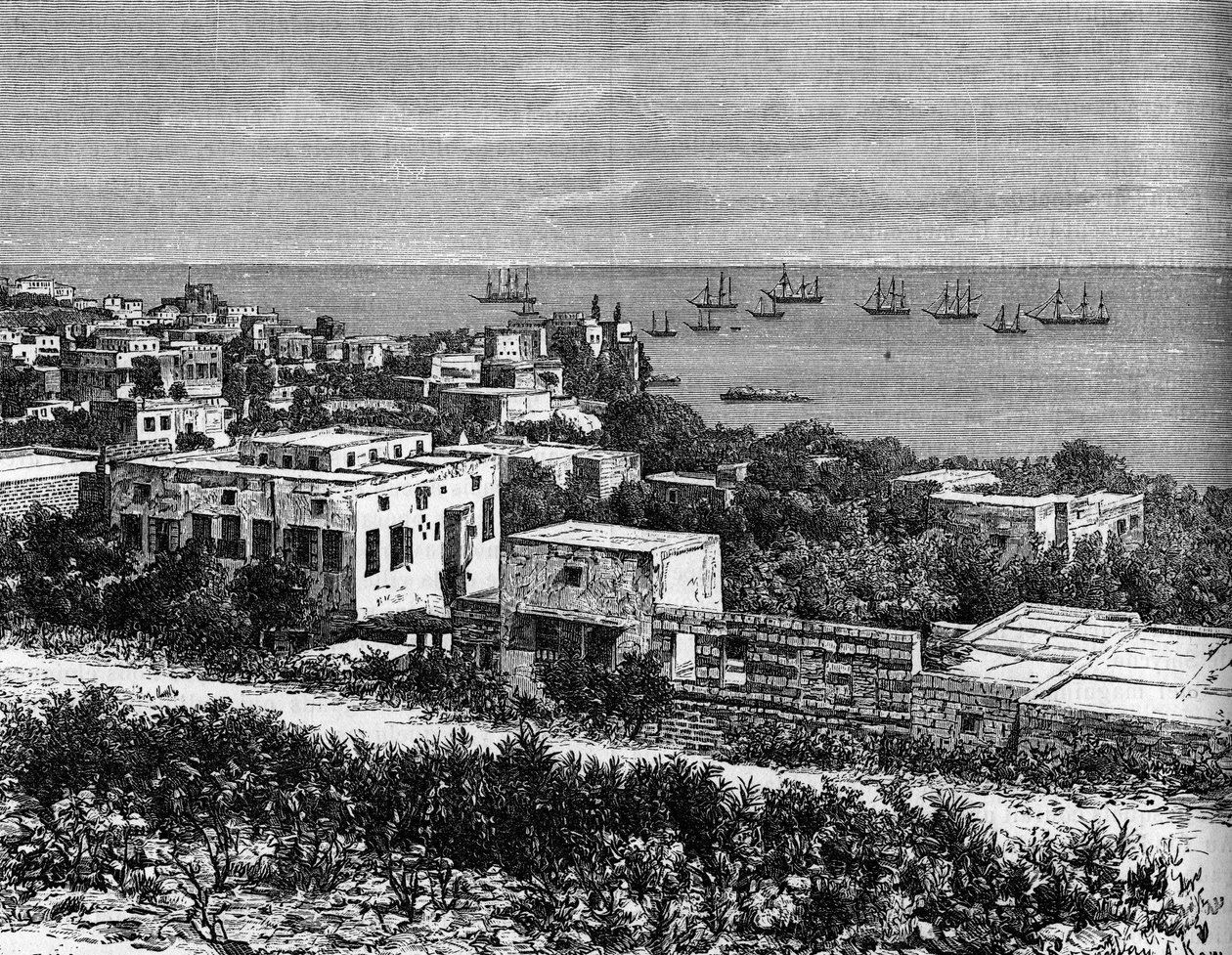 Beyrut şehrinin görünümü. “Gençlik Dergisi”nde Gravür” by Unknown artist
