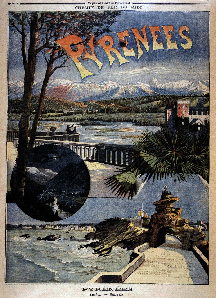 Pirenelerin Görünümü: Luchon ve Biarritz, “” Le Petite dergisi”, 19. yüzyıl sonu by Unknown artist