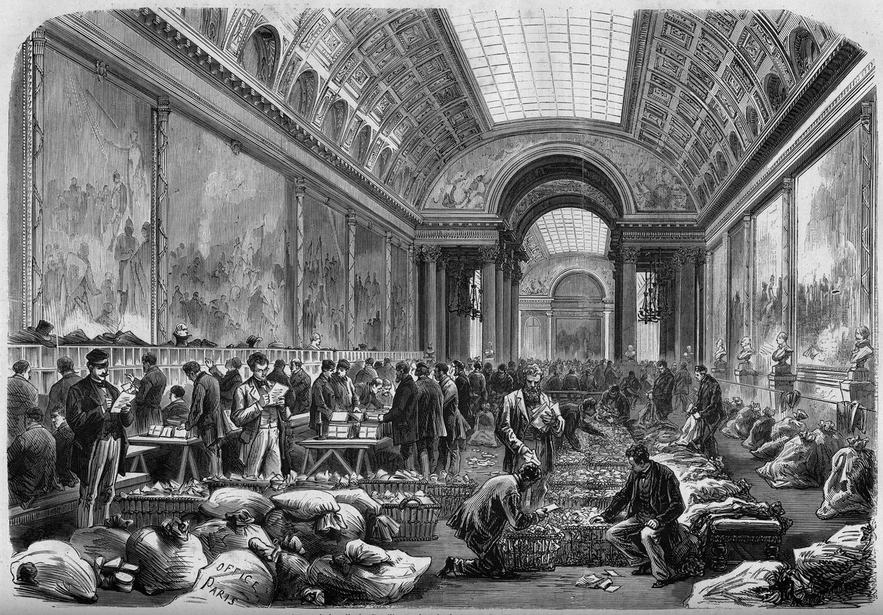 Postanenin kurulu olduğu Versay kalesinin savaşlarının galerisinin görünümü by Unknown artist