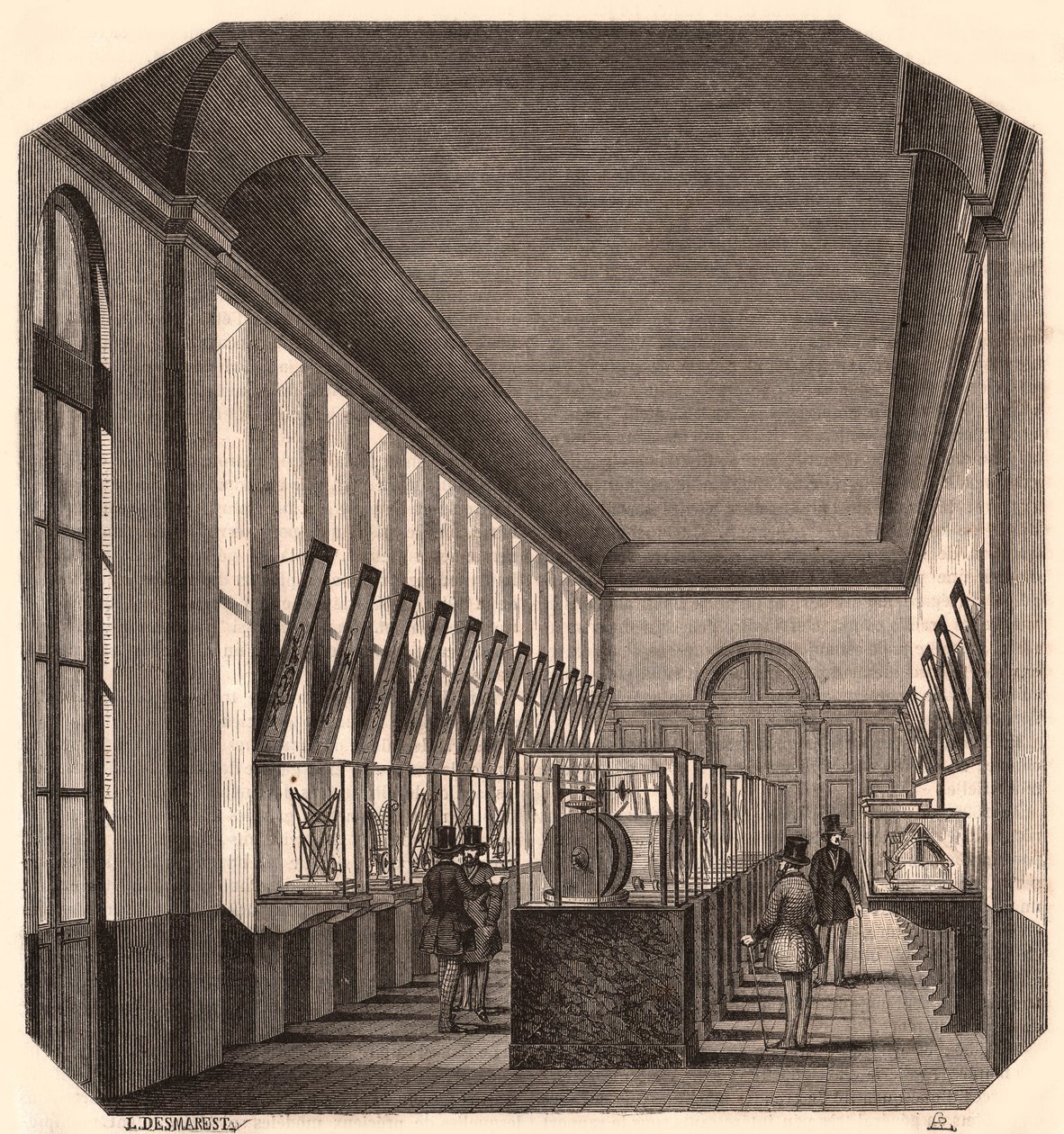 Kraliyet Sanat ve El Sanatları Konservatuarı'ndaki Büyük Galeri'nin iç görünümü, Paris, Fransa by Unknown