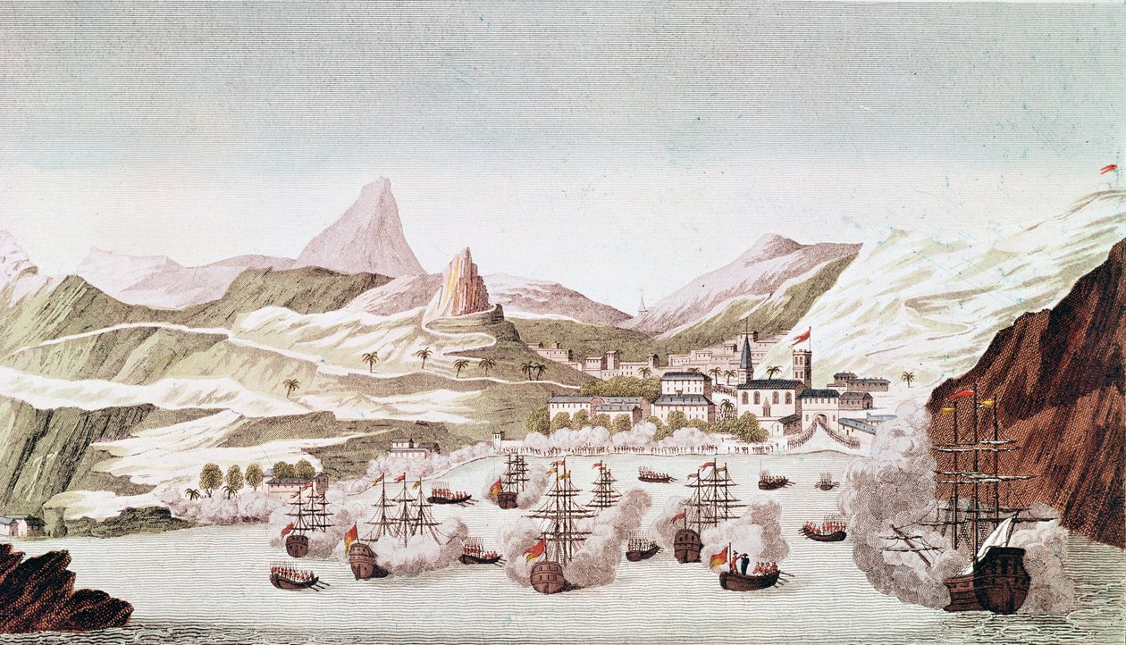 Saint Helena adasının görünümü (gravür by Unknown artist