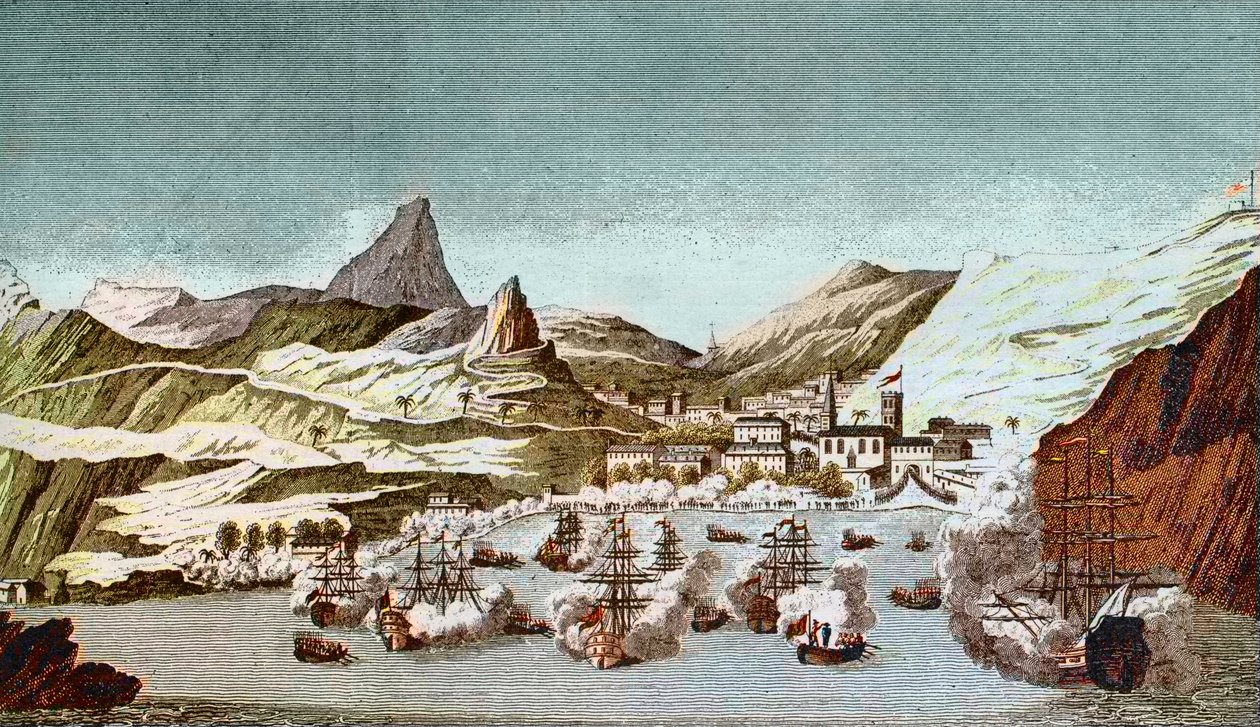 Saint Helene adasının görünümü (Saint Helena adasının görünümü) 19. yüzyıl gravürü by Unknown artist