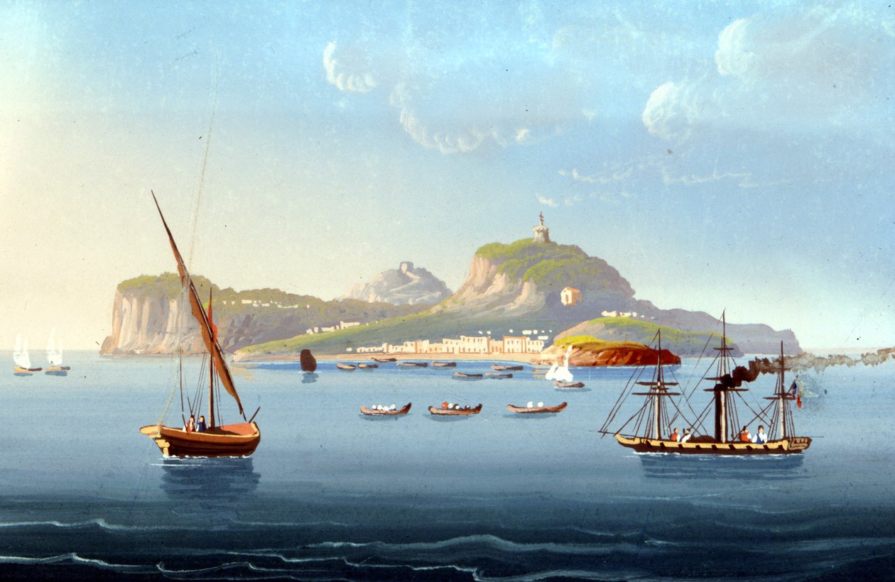Capri adasının görünümü. 1830. Anonim resim by Unknown artist