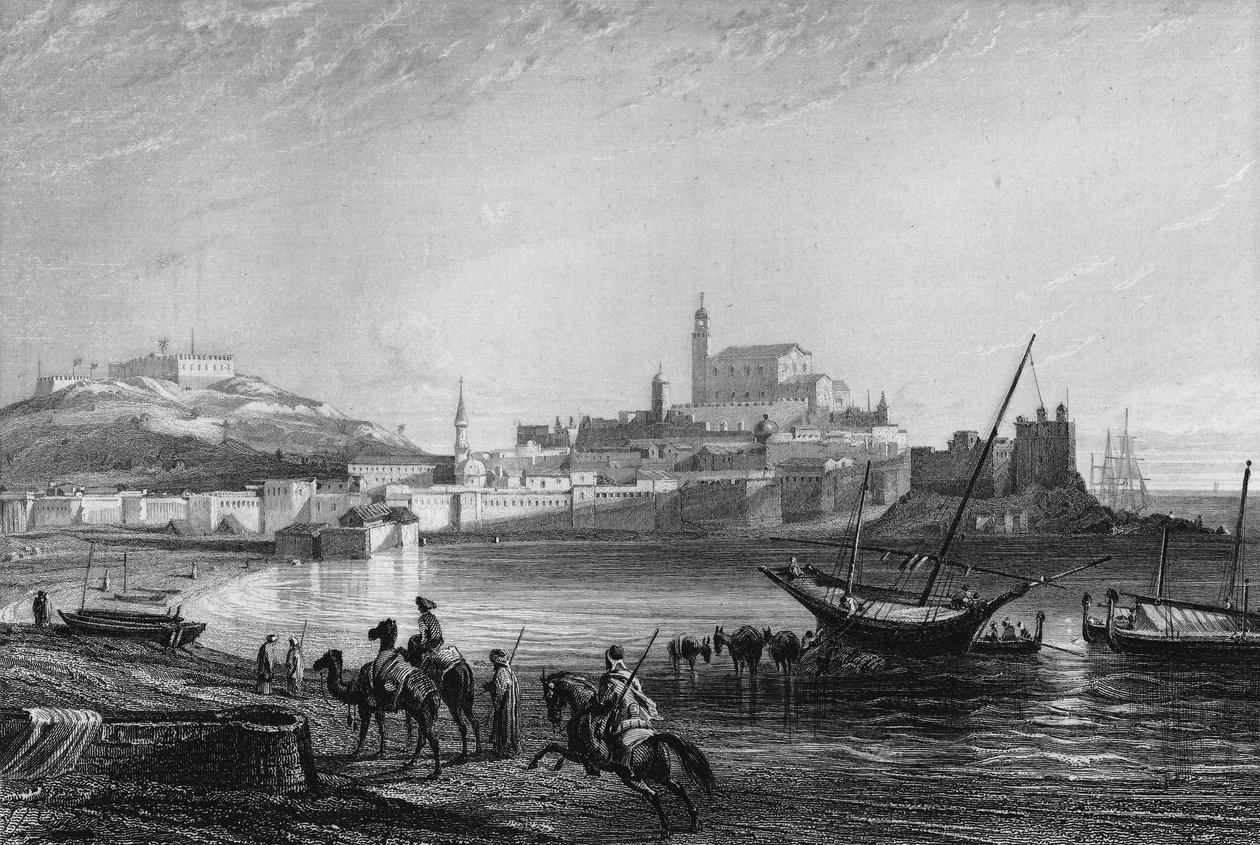 19. yüzyılda Cezayir yakınlarındaki Bone limanının görünümü, Leon Galibert tarafından “L