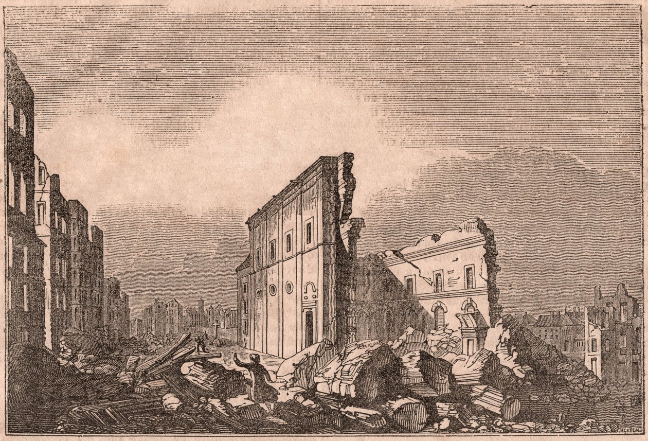 1755 depreminden sonra St Paul kalıntılarının görünümü, Lizbon, Portekiz by Unknown