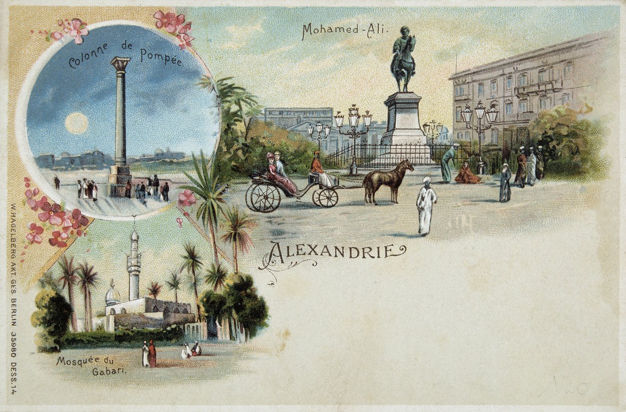 İskenderiye manzarası - kartpostal, 19. yüzyıl sonu by Unknown artist