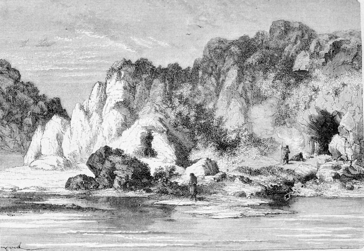 Ren Geyiği Çağı Köyü (Üst Paleolitik), Furfeez mağaraları. by Unknown artist
