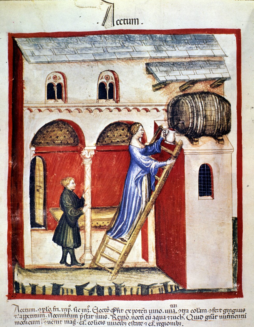 Sirke üretimi. İlaç ve diyetetik sağımlarından aydınlatma “” Tacuinum sanitatis”” by Unknown artist