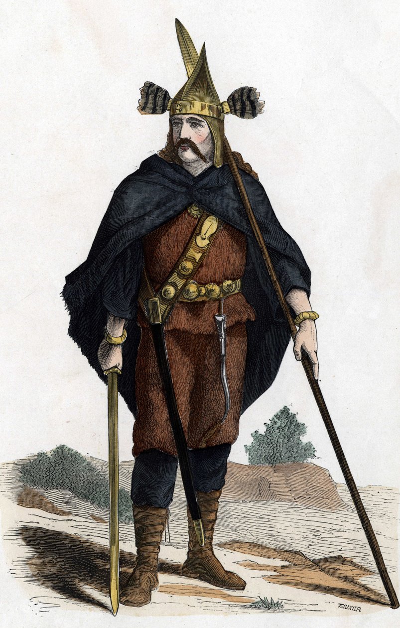 Savaşçı, bronz silahlar dönemi - “” Yüzyıllar boyunca Fransızların sivil ve askeri kostümlerinde Paris F. Roy 1882 ””. by Unknown artist