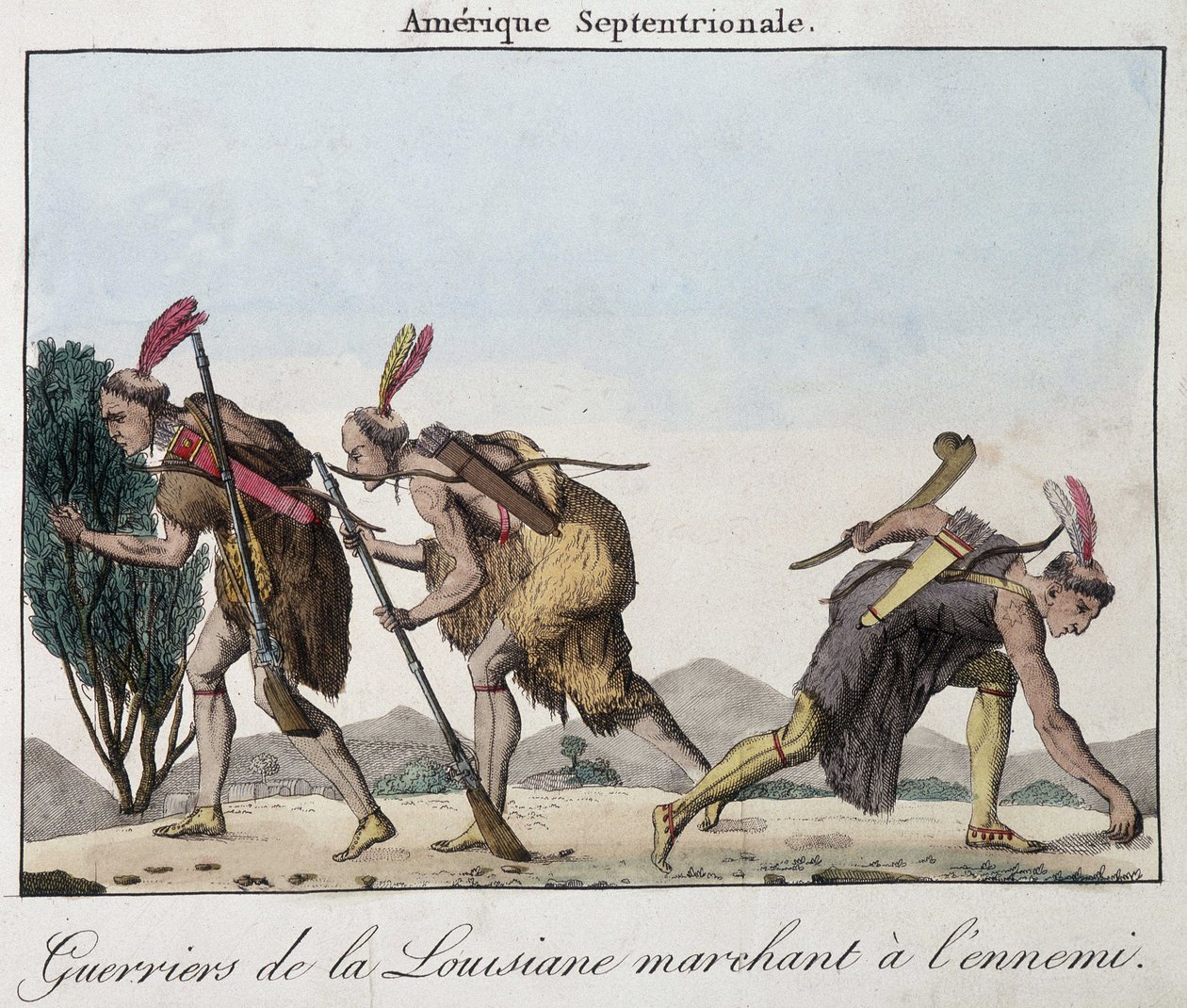 Louisiana savaşçıları düşmanın izinde - gravür by Unknown artist