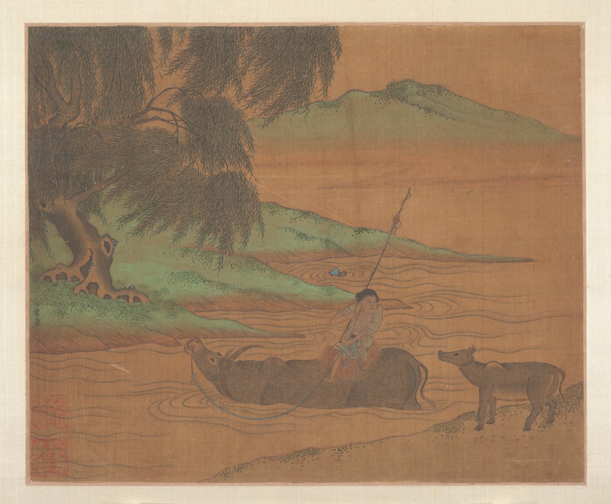 Water Buffalo (albüm yaprağı; ipek üzerine mürekkep ve renk) by Unknown Artist