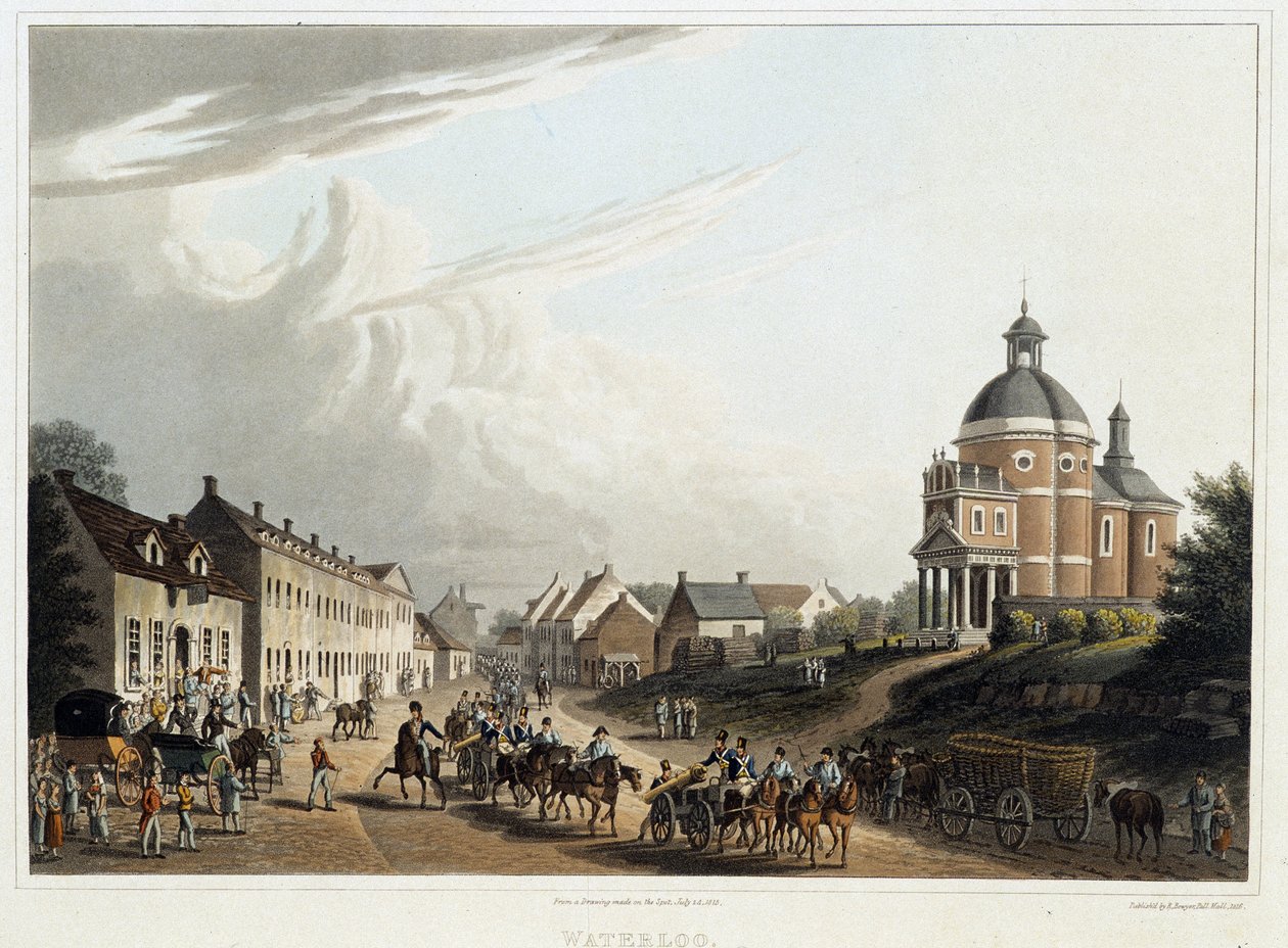 Waterloo: Fransız topunun önden konvoyu, 24 Temmuz by Unknown artist