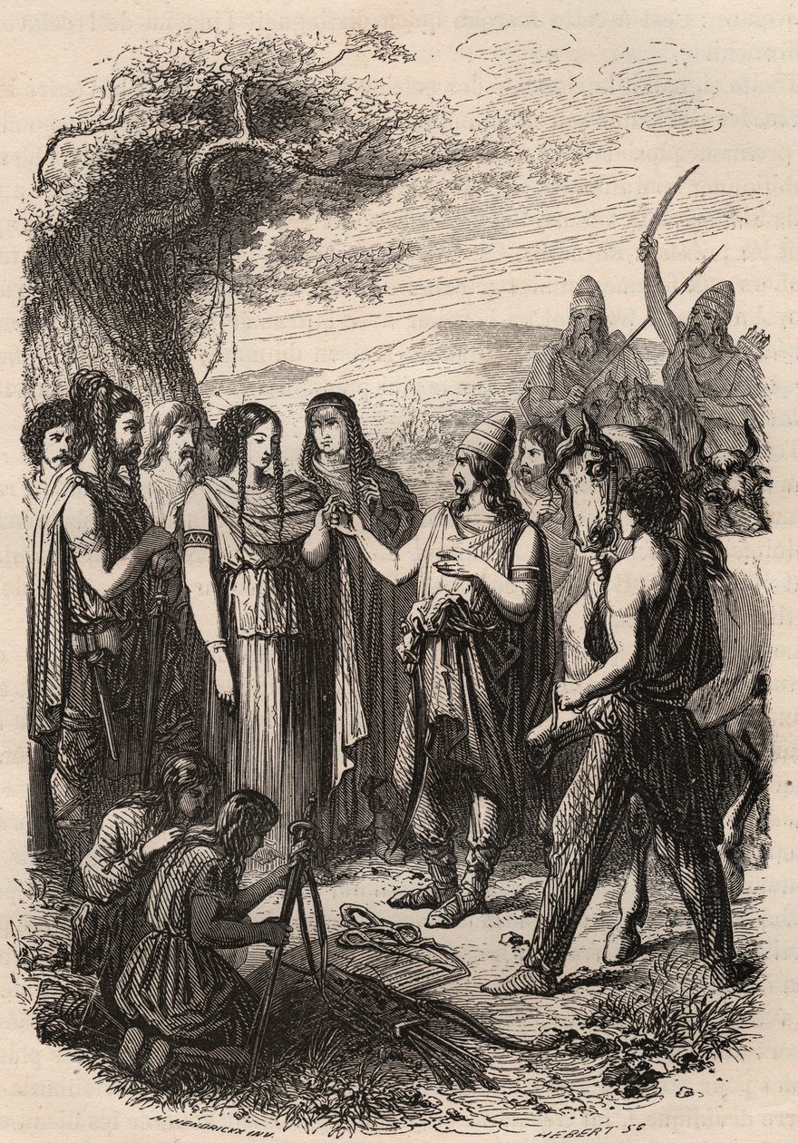 Almanlarda düğün töreni. Theodore Juste (1818-1888) tarafından “İlkel zamanlardan Leopold I saltanatının sonuna kadar Histoire de Belgique”de 1868