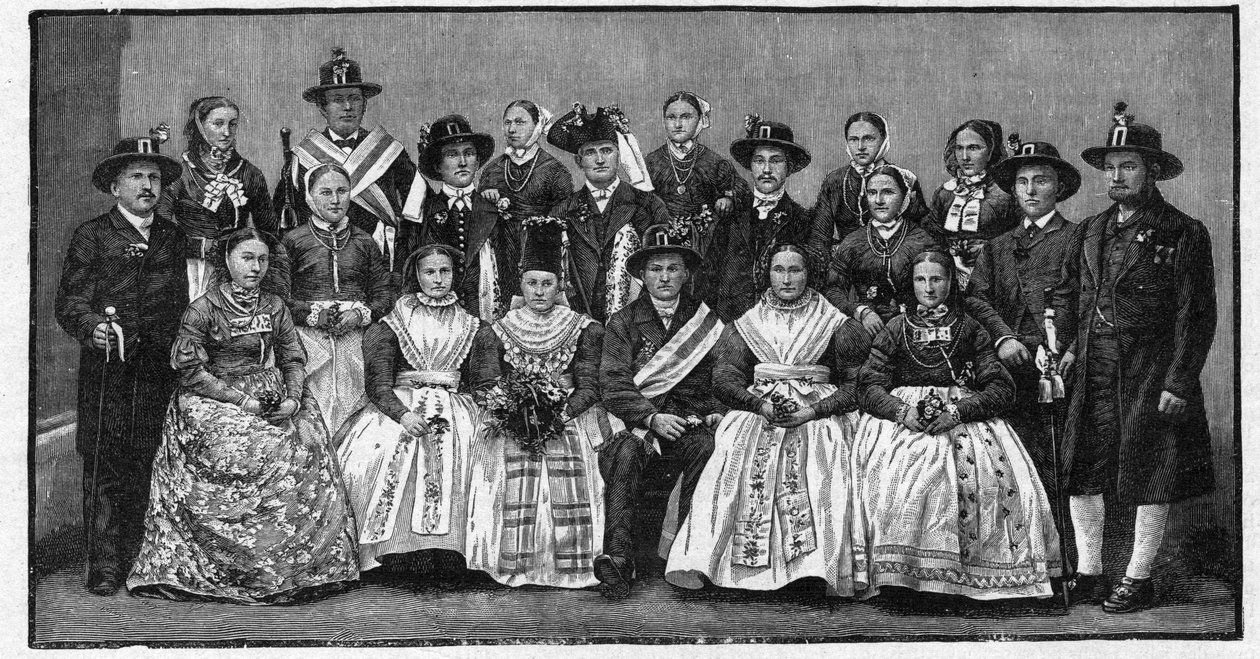 Wendic düğün partisi (Wends) - 1897 gravür - Wendes (Doğu Almanya