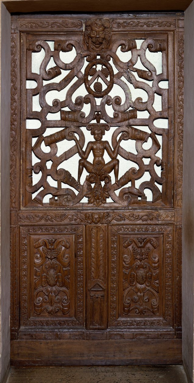Ahşap oyma iskeletli kapı. 16. yüzyıl Enouen. by Unknown artist