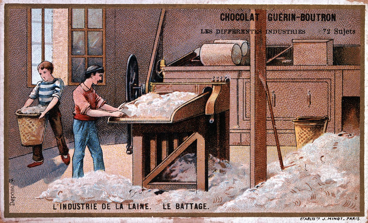 Yün endüstrisi, abartma, çikolata reklamı Guerin Boutron, ca. 1895 by Unknown artist