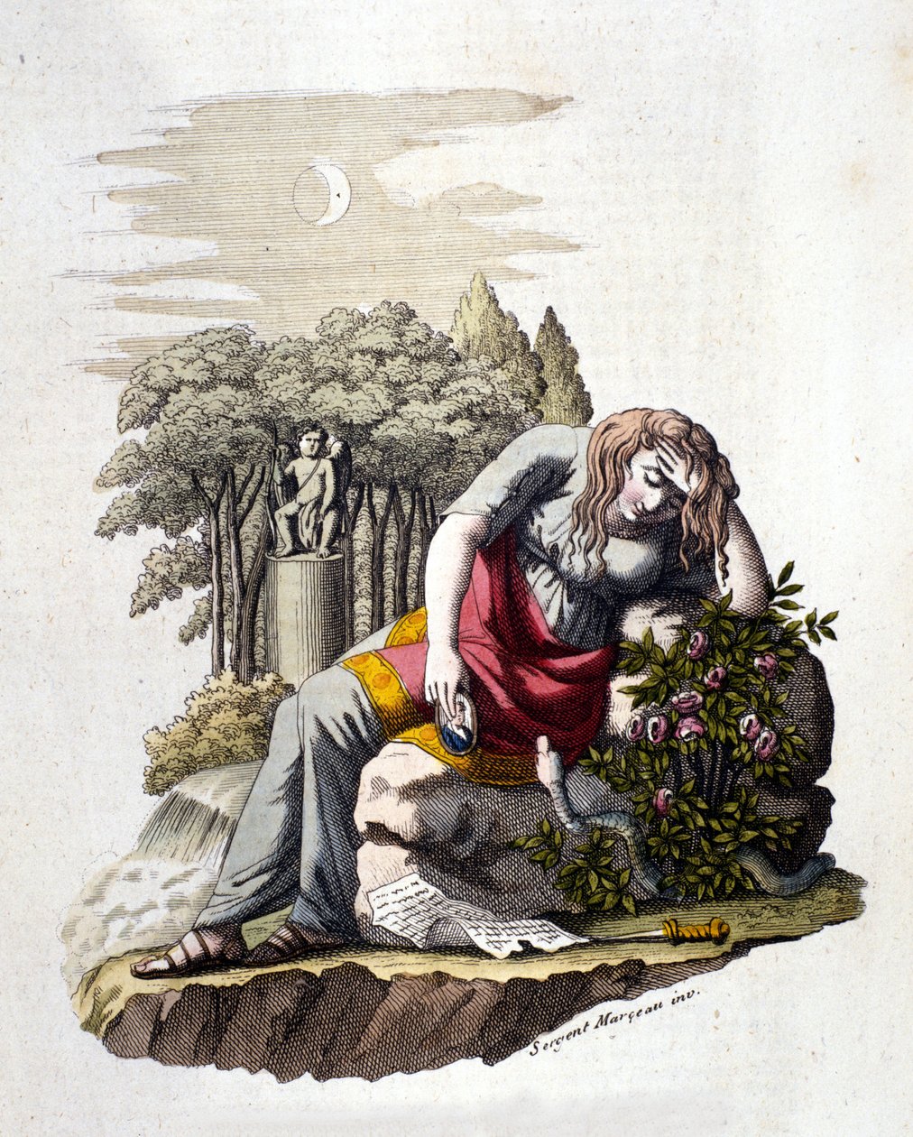 Sevgilisinden gelen mektubu okuduktan sonra ağlayan genç kız. by Unknown artist