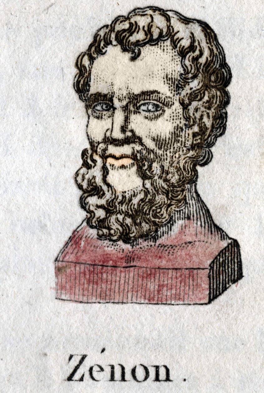 Zenon de Cition (v. 335 - v. 264 BC), Yunan filozofu. 1822 gravürü. by Unknown artist