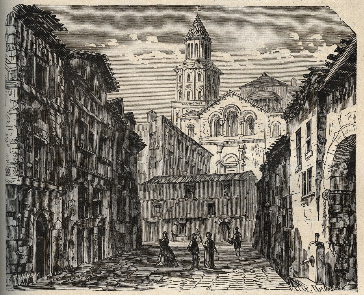 Saint-Front Katedrali - Perigueux - Dordogne - Fransa - “” PATRIE” deki (Aziz Cephe) gravürü - FRANSA