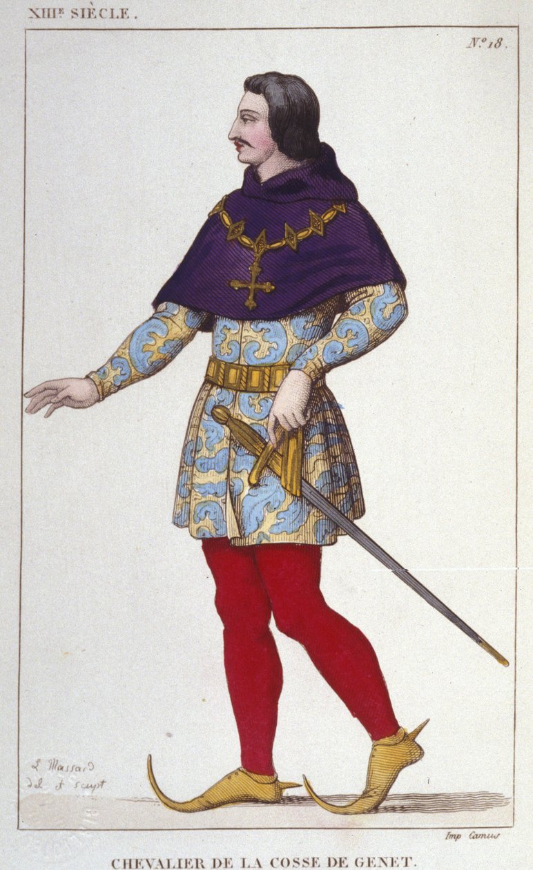 Genet Cosse Şövalyesi kostümü. 1830 gravürü by Unknown artist