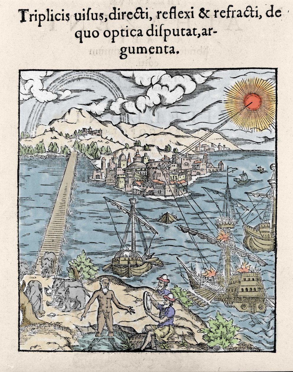 Alhazen, Abu Ali Al-Hasan Ibn al-Haitham (987-1038 veya 965-1039?) - Iraklı matematikçi, fizikçi ve filozof tarafından “Opticae Thesaurus” da örnekleme. 1572 by Unknown artist