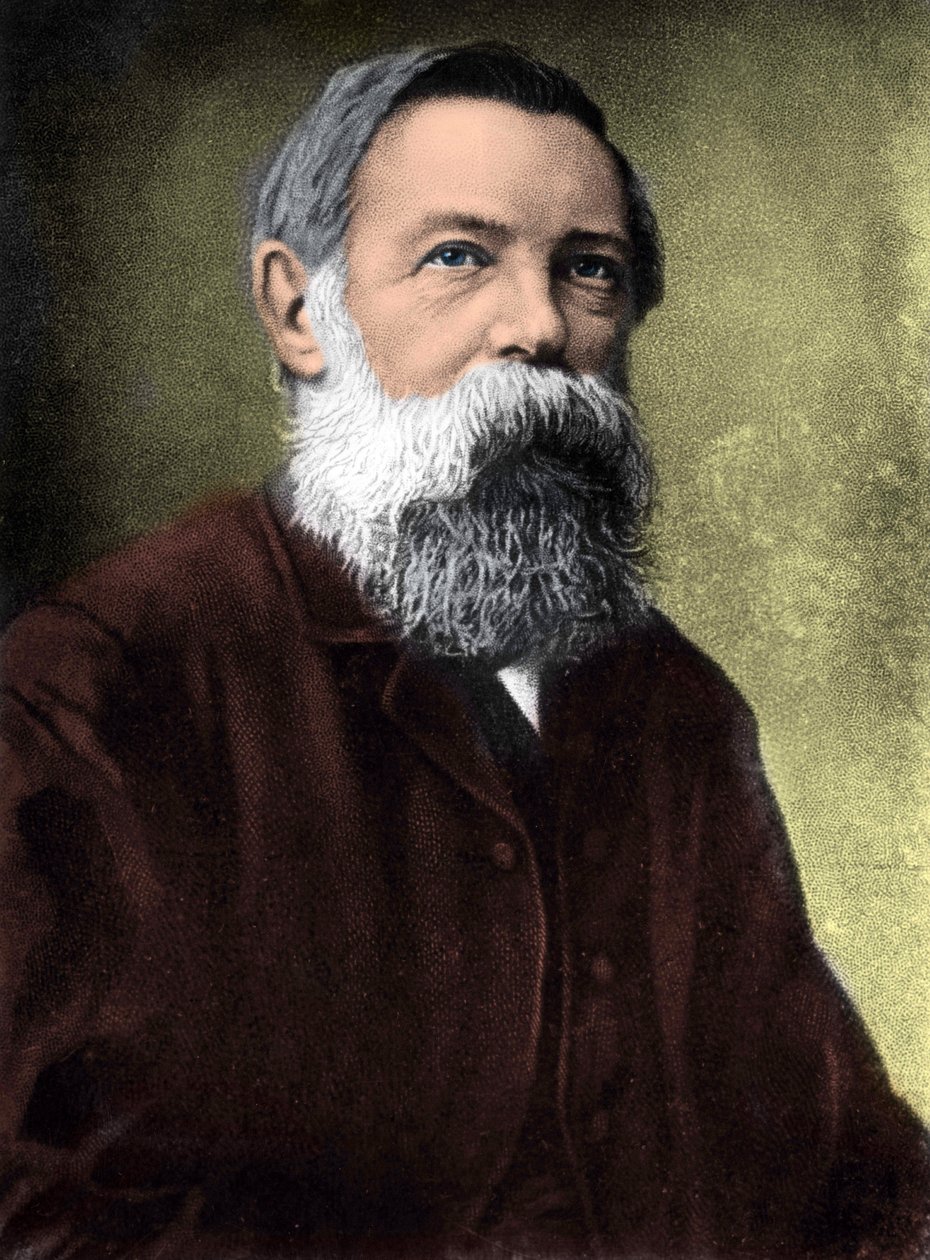 Friedrich Engels (1820-1895), Alman sosyalist teorisyen ve politikacının portresi. by Unknown artist