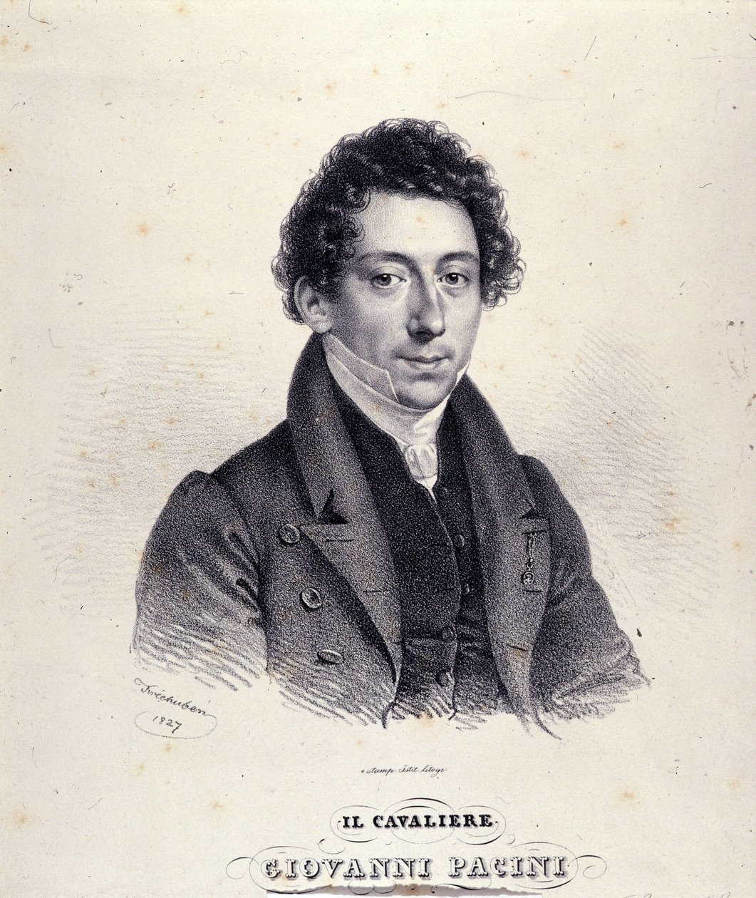 Giovanni Pacini, İtalyan besteci (1796-1867) portresi. by Unknown artist