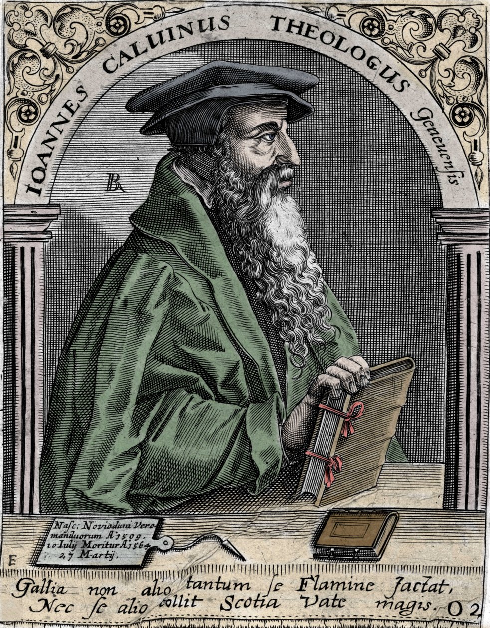 Jean Calvin (1509-1564), Fransız dini reformcu ve yazar portresi. by Unknown artist