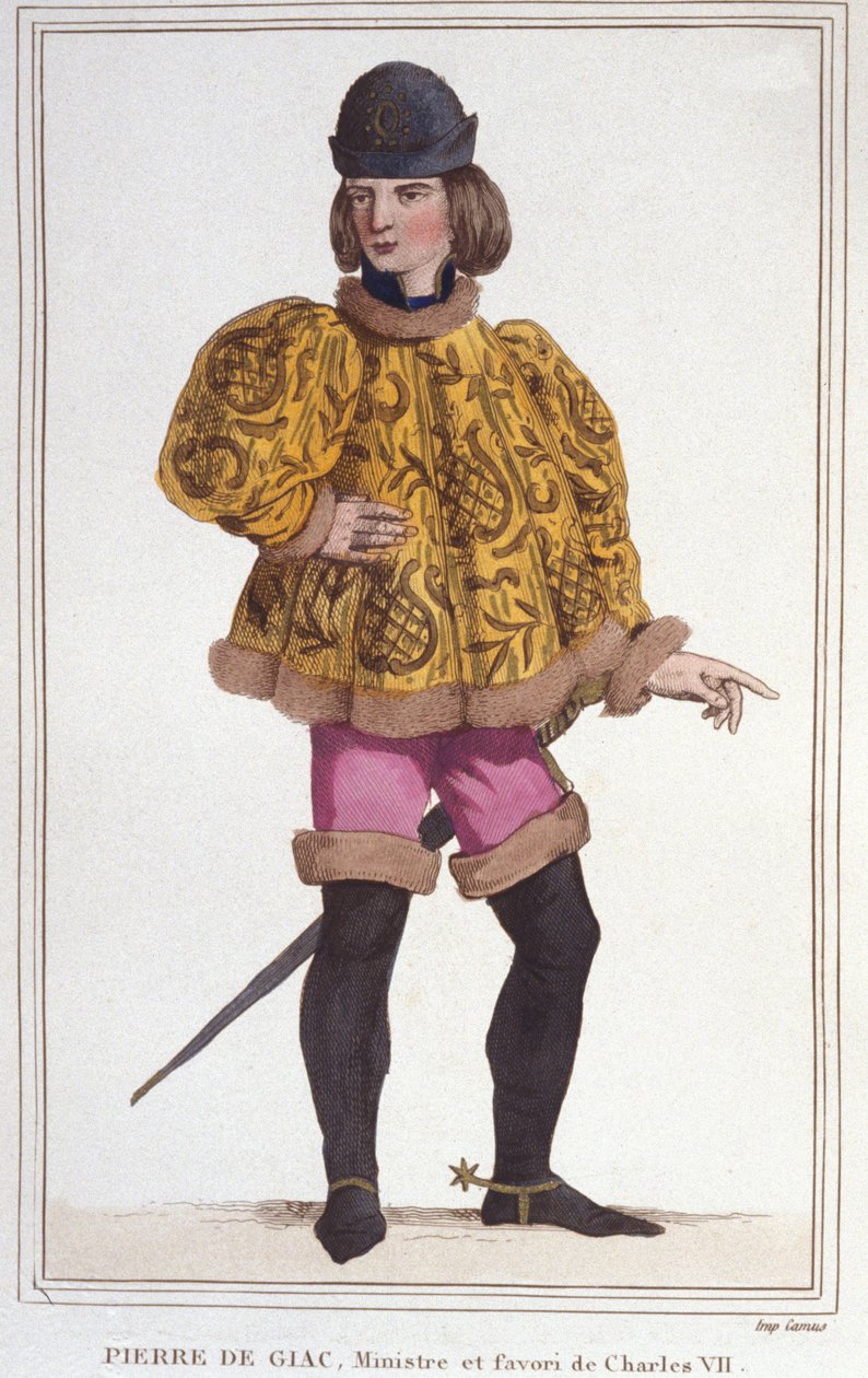 Charles VII, Maliye Bakanı ve Müfettiş'in favorisi Pierre de Giac'ın portresi. 1830'dan kalma gravür by Unknown artist