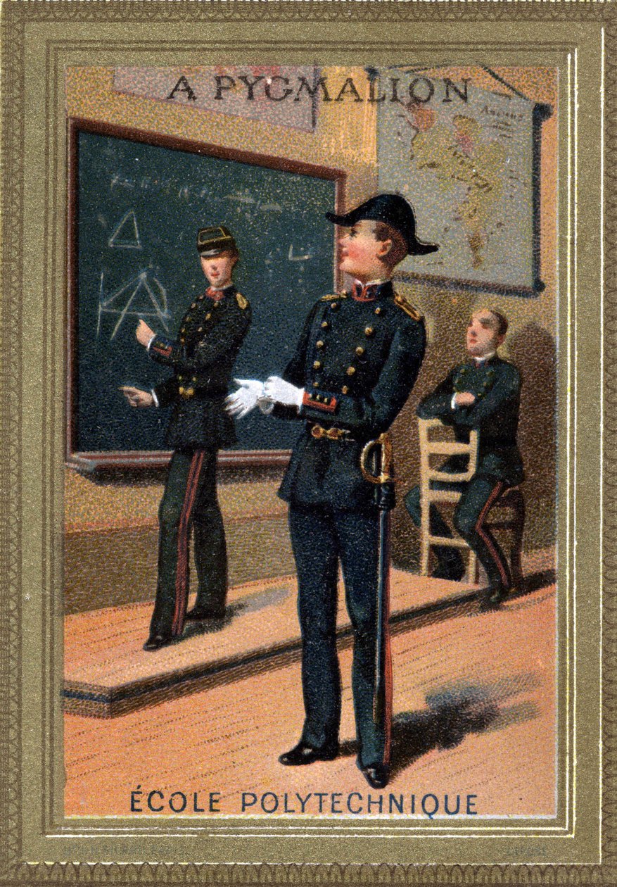 Ecole Polytechnique öğrencileri. Renkli taşbasması. 19. yüzyılın sonu. by Unknown artist