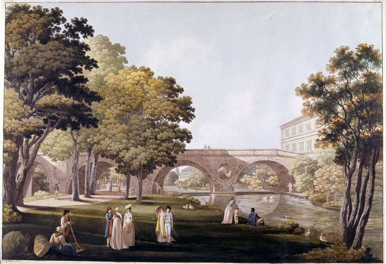 Weimar şehrinin (Almanya) kale parkı. by Unknown artist