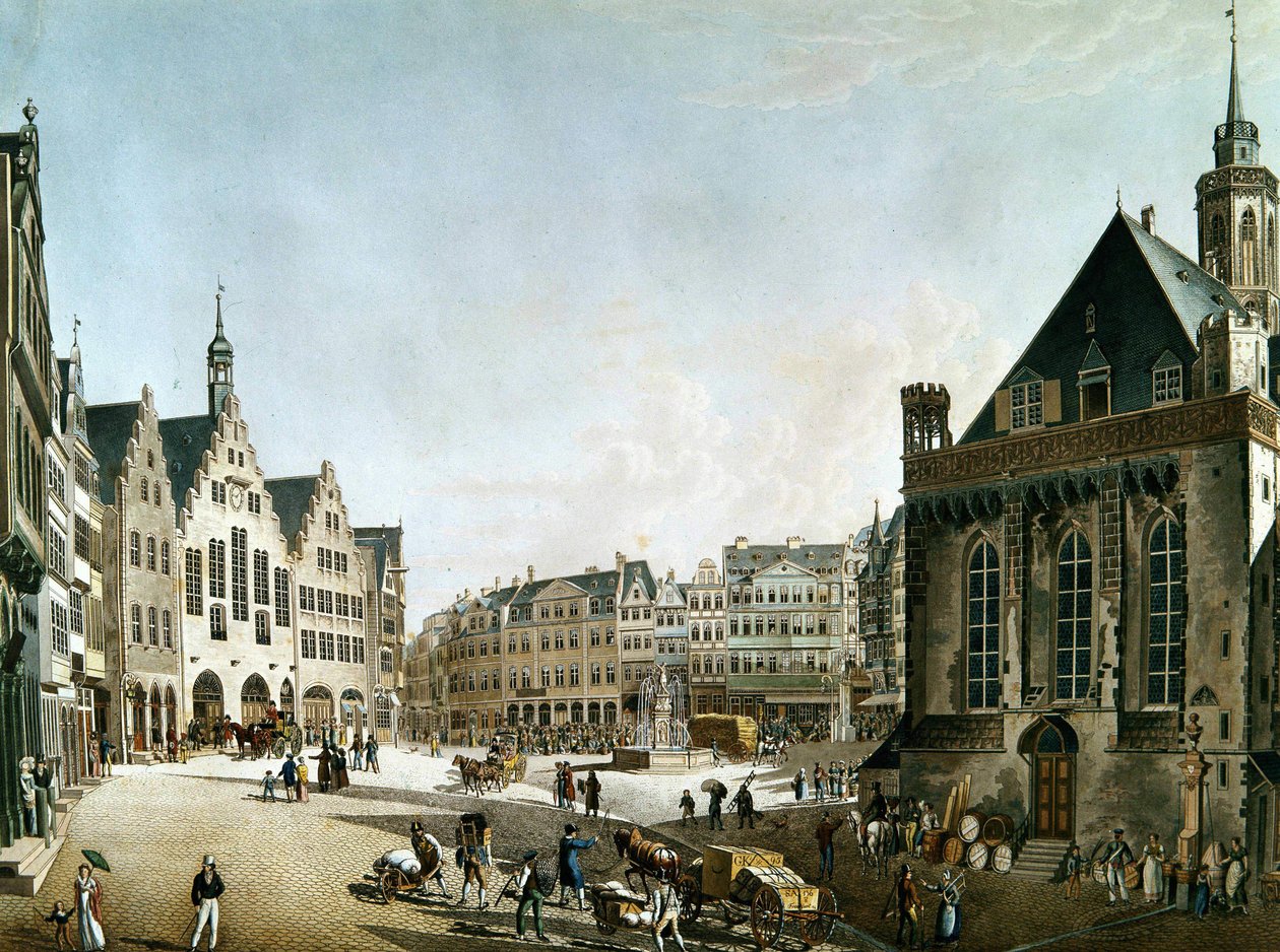 19. yüzyılın başında Frankfurt am Main şehri. by Unknown artist