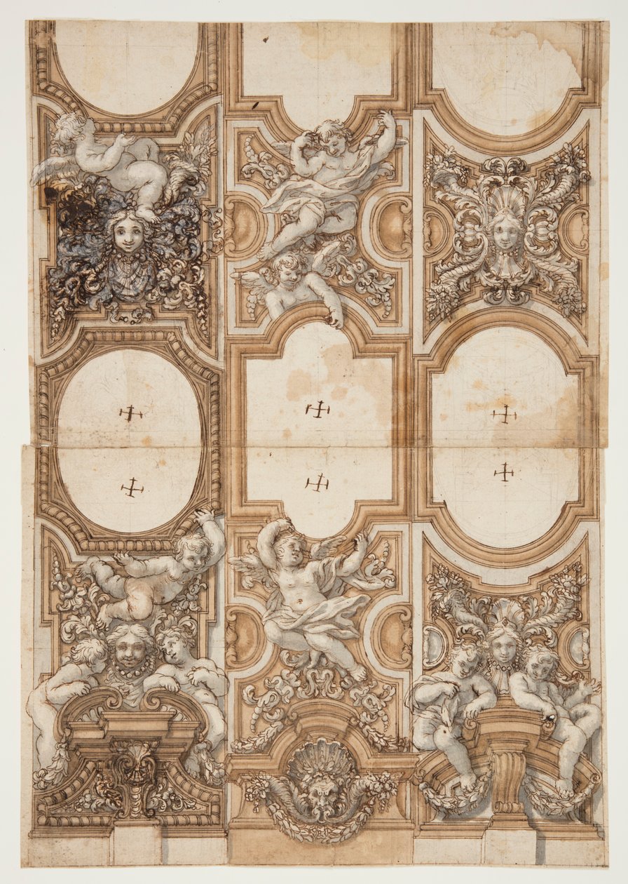 Tavan dekorasyonu için proje by Unknown, Italian