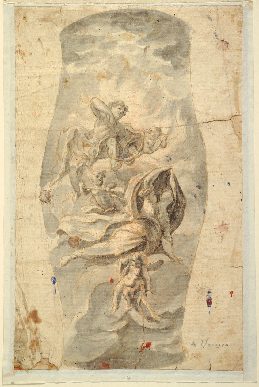 Çizim, Apollonlu Tavan Tasarımı, yaklaşık 1780 by Unknown artistUnknown artist