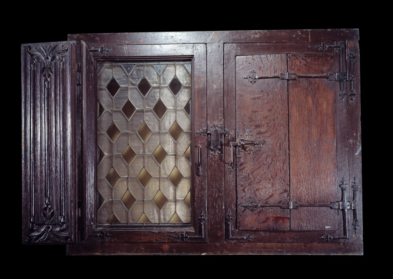 15. yüzyıldan kalma ahşap panjurlu pencere, Paris, Musee De Cluny by Unknown artist