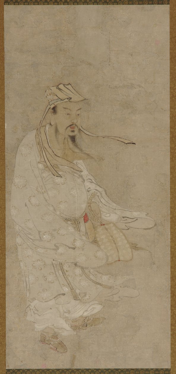 Şiddetli bir rüzgarda duran Çinli bir adam by Unknown artist