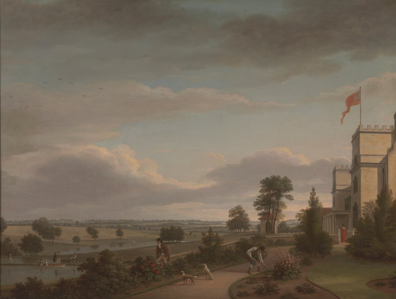 Daha Önce Oatlands Olarak Tanımlanan Nehir Manzarasında Bir Kır Evi by Unknown artist