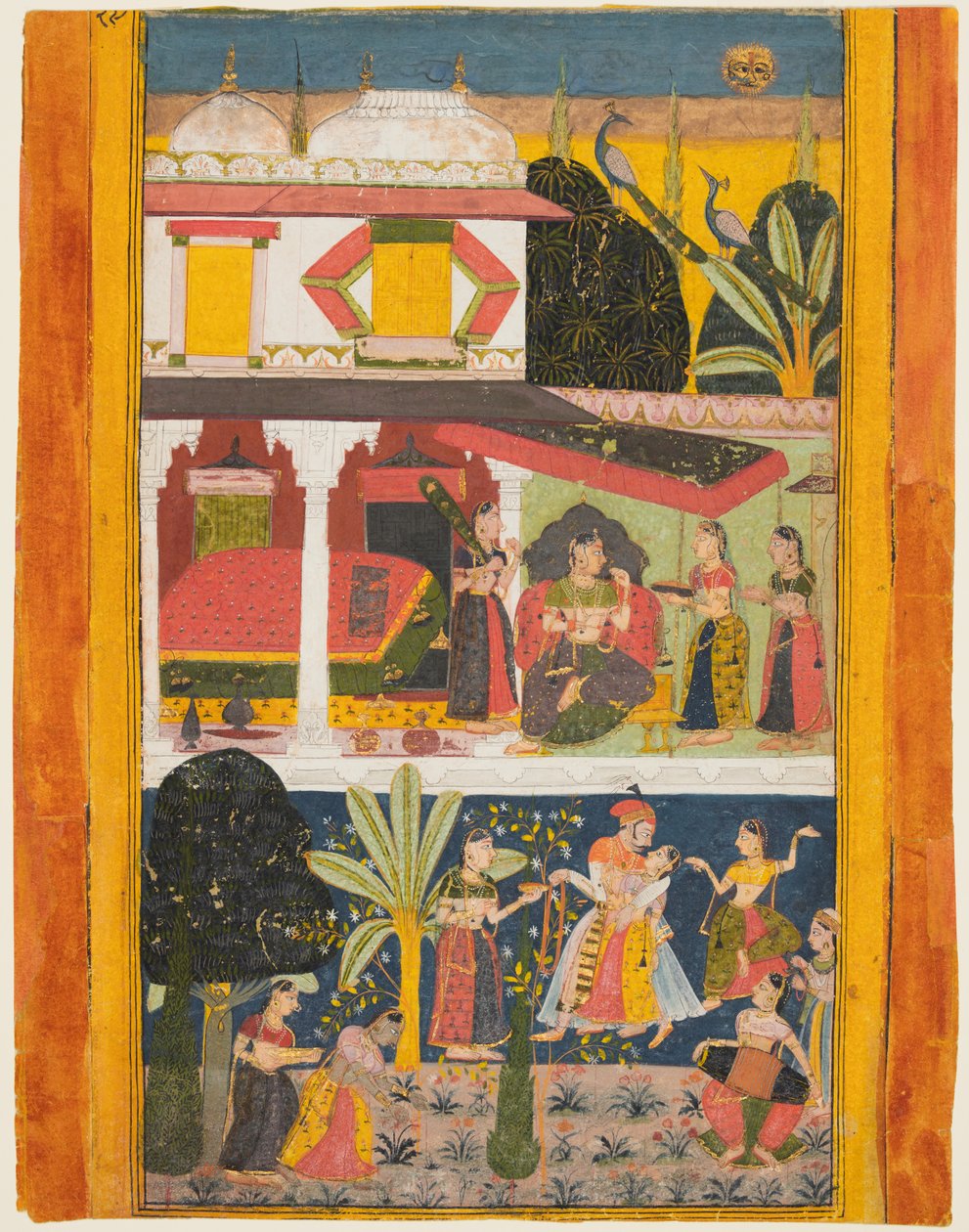 Bir Kahraman ve Sevgilisi: Bir Ragamala'dan Malavi Ragini by Unknown artist