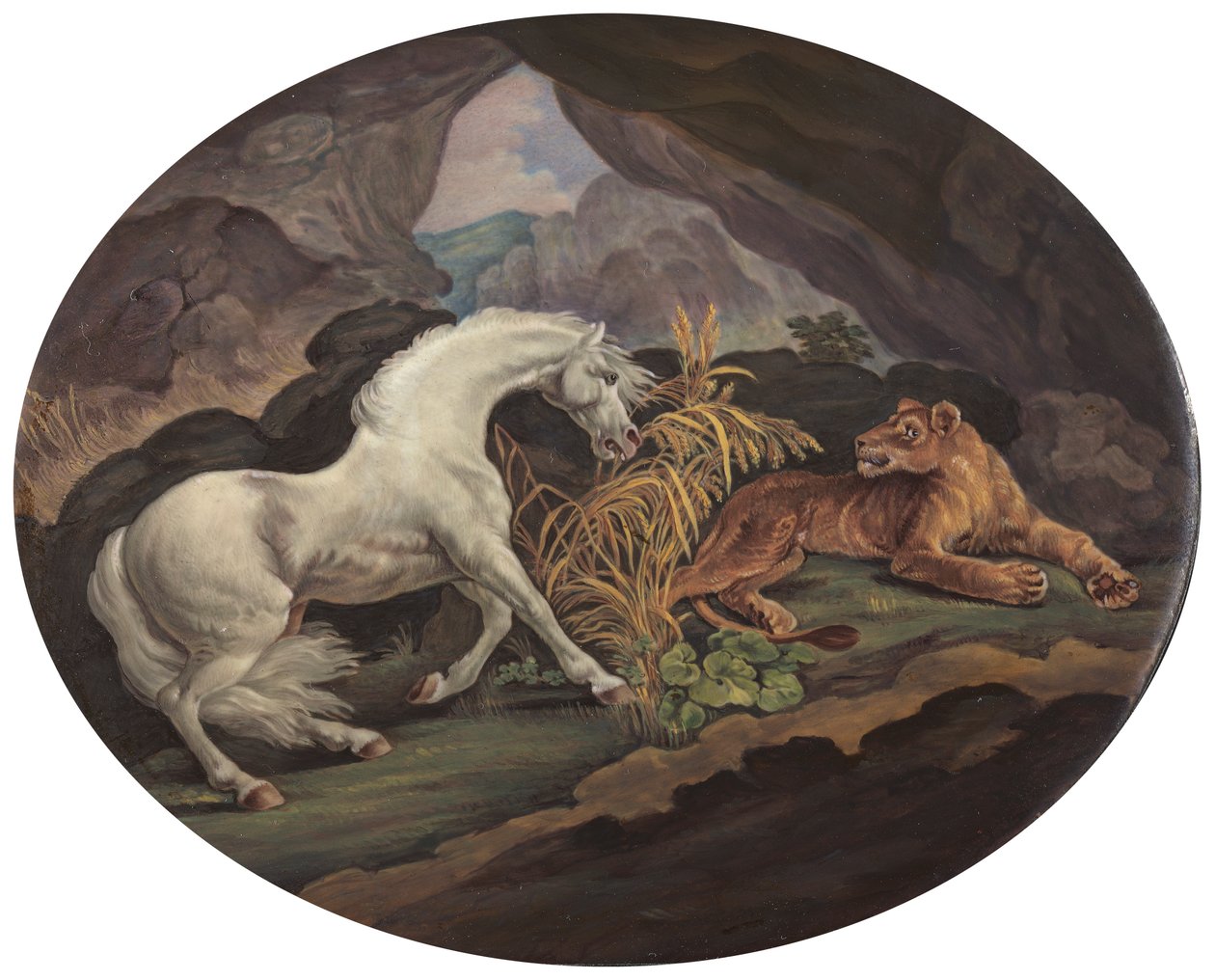 Dişi Aslandan Korkan At by Unknown artist