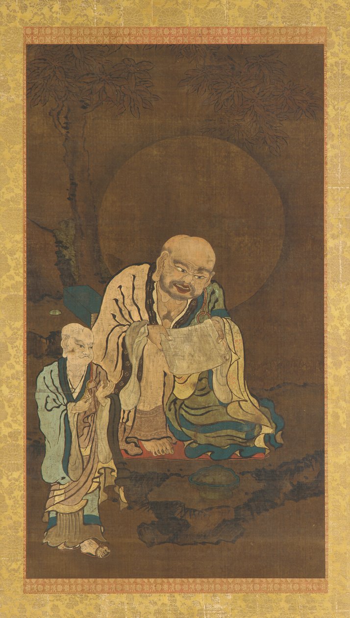 Bir Luohan ve bir görevli by Unknown artist