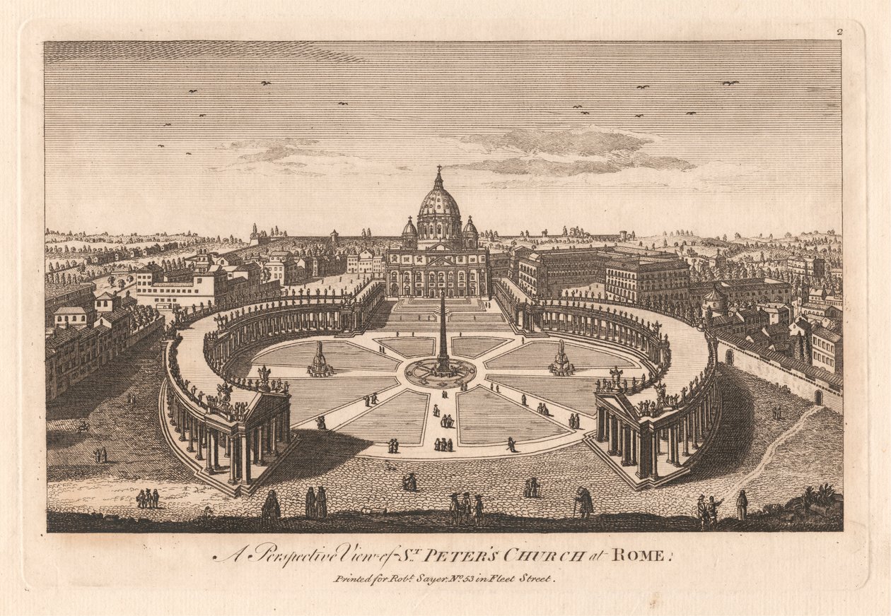 Roma'daki Aziz Petrus Kilisesi'nin Perspektif Görünümü by Unknown artist