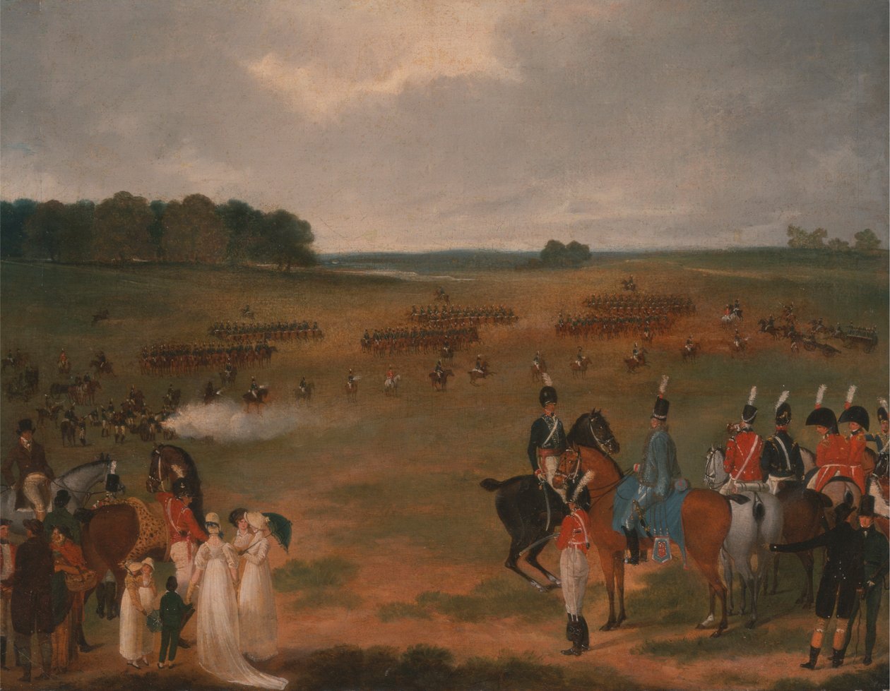 1804'te Hyde Park'taki Londra Gönüllü Süvarileri ve Uçan Topçular Üzerine Bir İnceleme by Unknown artist