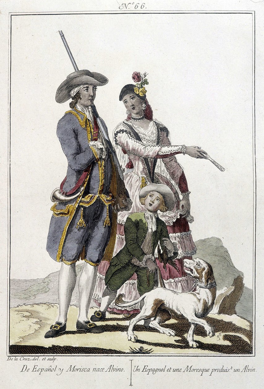Bir İspanyol ve bir Mağribi, bir alvin - gravür doğuruyor by Unknown artist