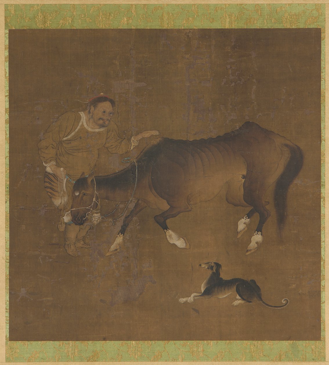 Bir Tatar, bir deri bir kemik at ve bir köpek by Unknown artist