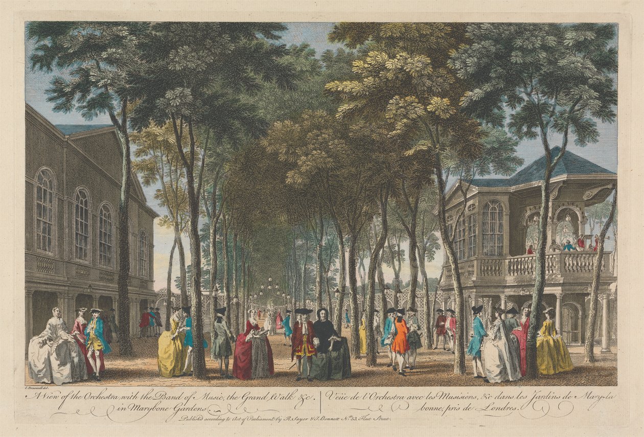 Marybone Gardens'taki Orkestradan Müzik Grubu, Büyük Yürüyüş vb. İle Bir Görünüm by Unknown artist
