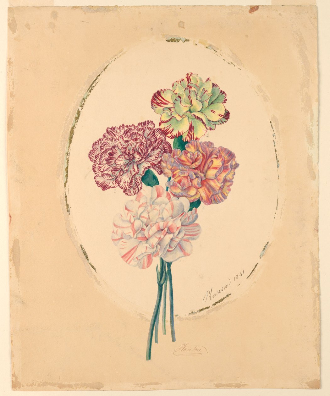Bir demet dört karanfil by Unknown artist