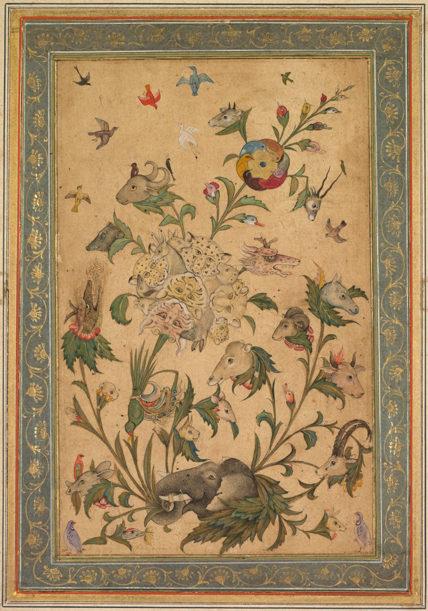 Hayvanların ve kuşların çiçek fantezisi (Waq-waq) by Unknown artist