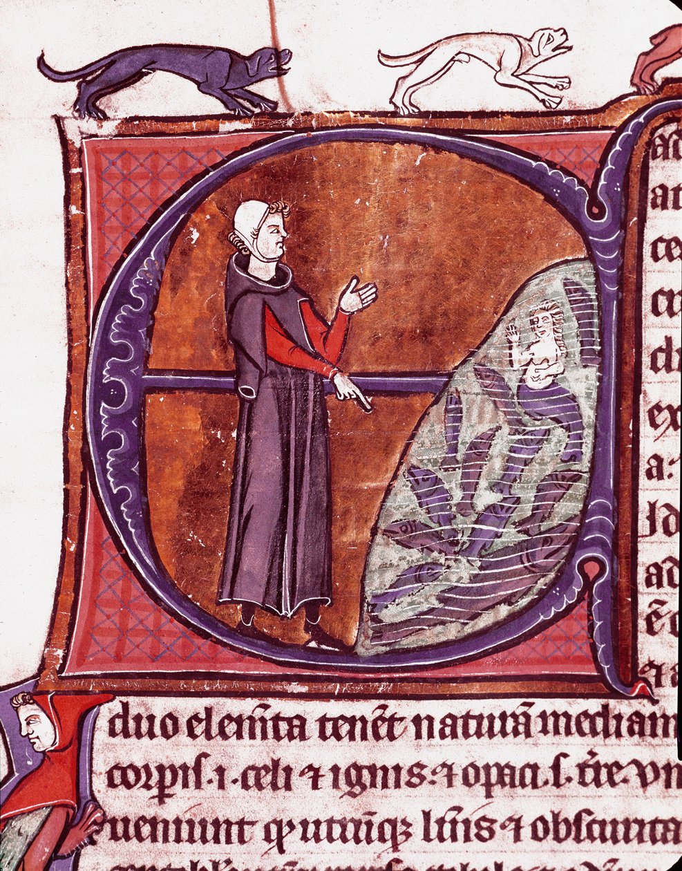 Bir göletin önünde bir keşiş, bir siren, Vincent de Beauvais (1184/94-1264) tarafından "Speculum historiale" (Ayna Tarihçesi) adlı el yazmasından alınan Minyatür balıklar arasında temsil edilmektedir. 13. yüzyıl Laon, belediye kütüphanesi by Unknown artist
