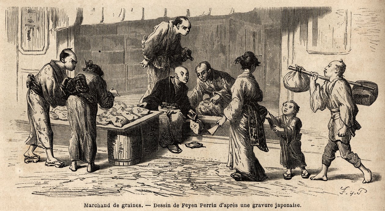 Sokağın ortasında bir tohum satıcısı. 1863-1864