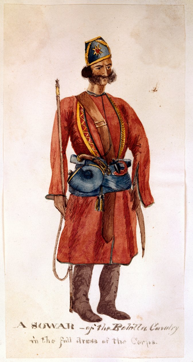 Rohilla Süvarilerinin bir sowar by Unknown artist